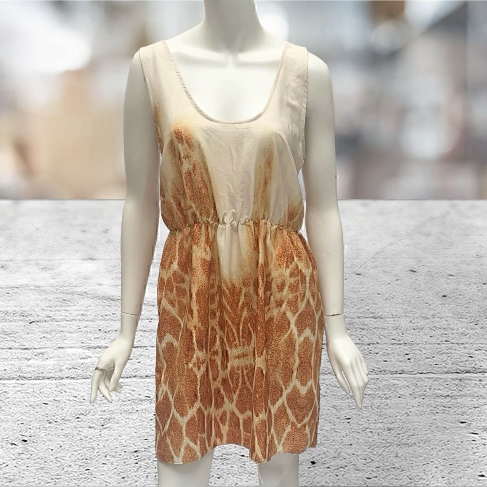 WW118 By Walter Baker Giraffe Print Sleeveless Dress Safari , Animal Print